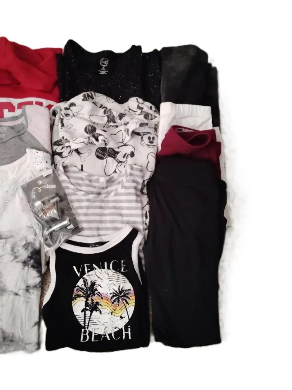 HUGE LOT CLOTHES LEGGINGS TOPS DRESSES OUTFITS OLD NAVY DISNEY~GIRLS SIZE M 7-8